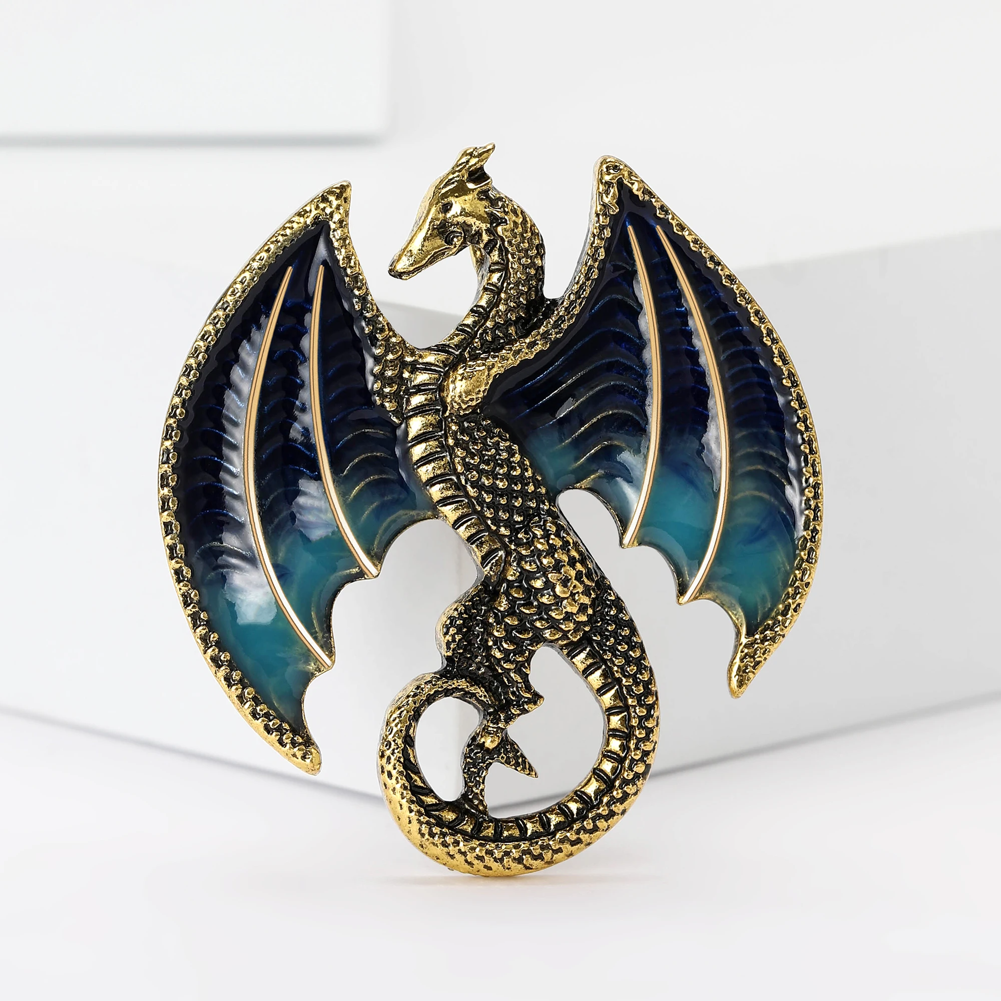Event & Party Supply Photos - New Enamel Giant Winged Dragon Brooch
