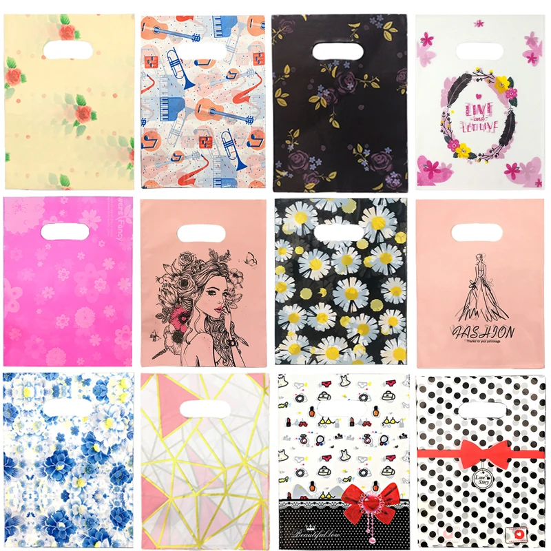 Event Party Shop - 100Pc Plastic Shopping Business Packaging Bag