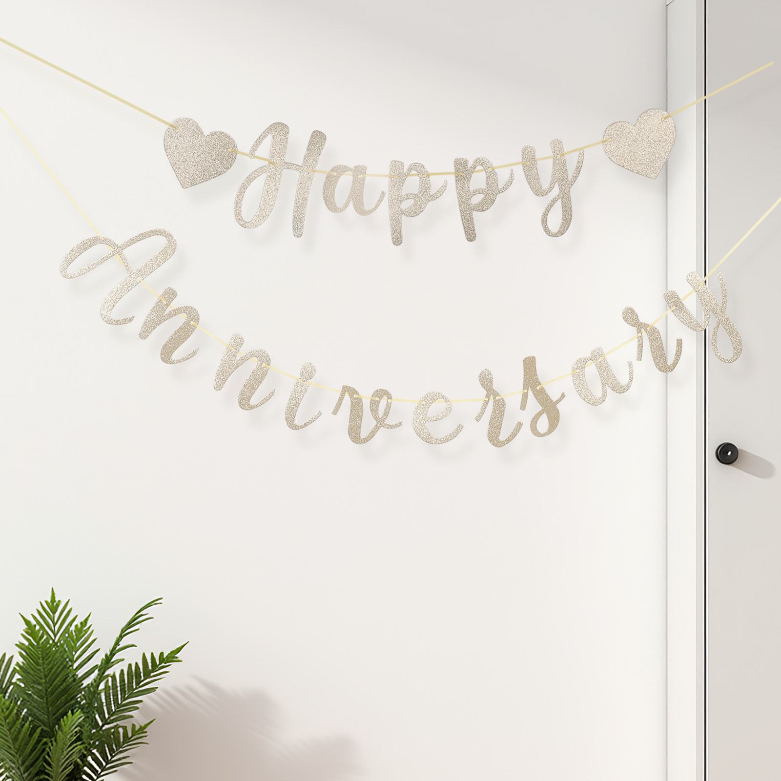 Happy Anniversary Banner Gold  - Party Banner Gold review and price
