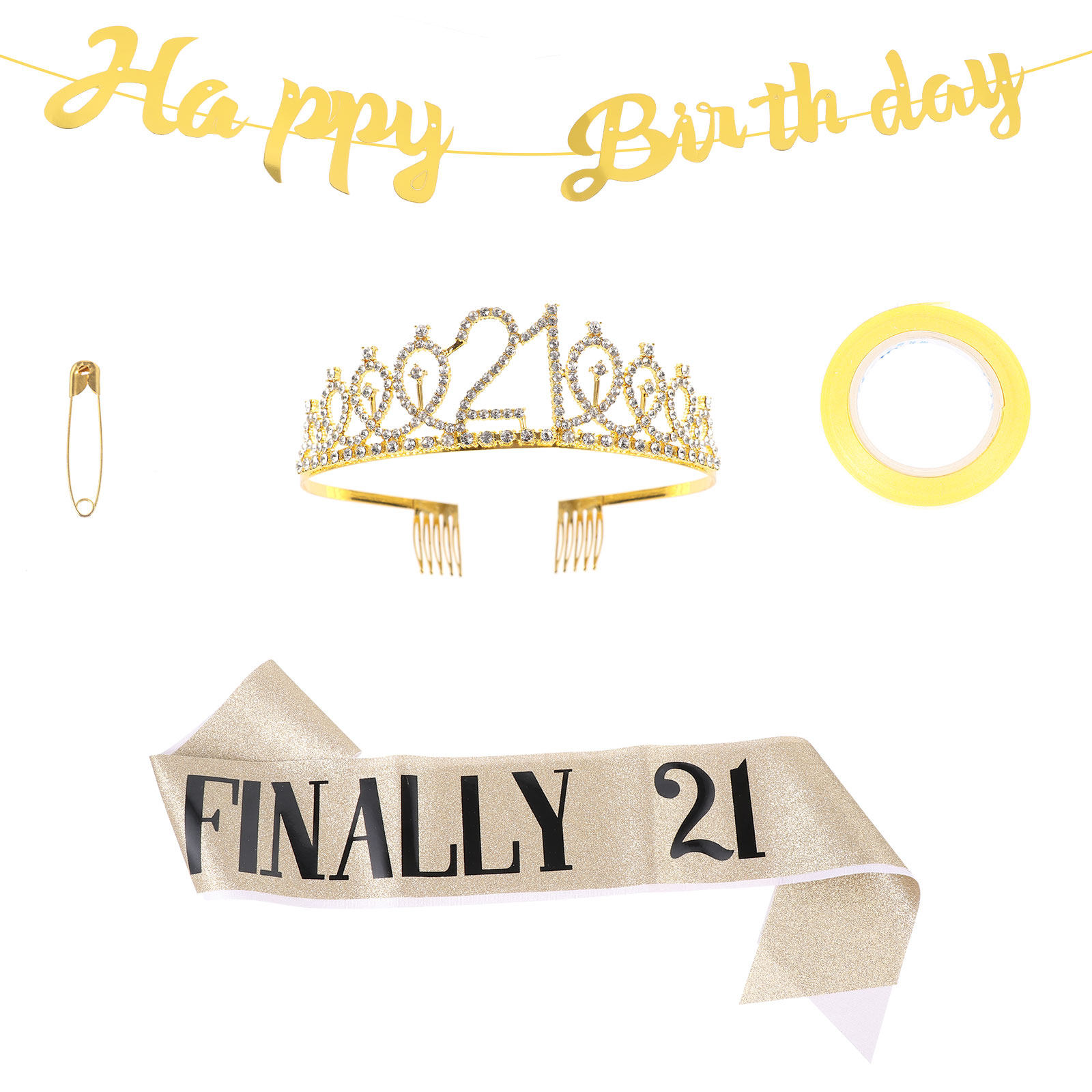 1Set Birthday Crown Sash Banne - Birthday Sash Glitter review and price