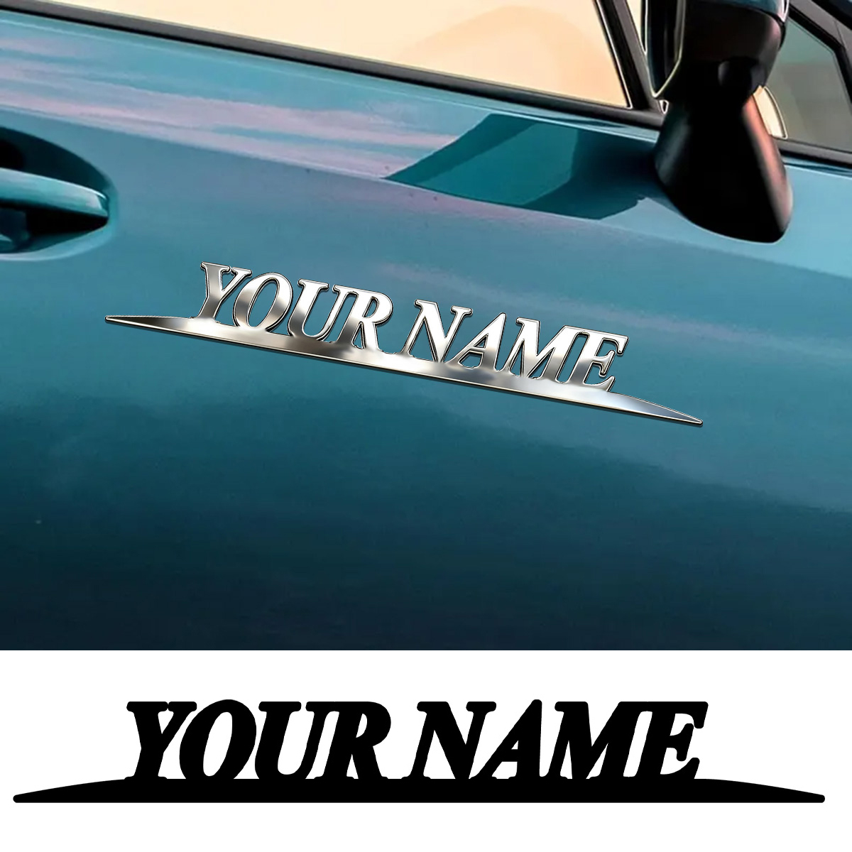 Metal Trendy YOUR NAME Sticker - Event Suppliers review and price