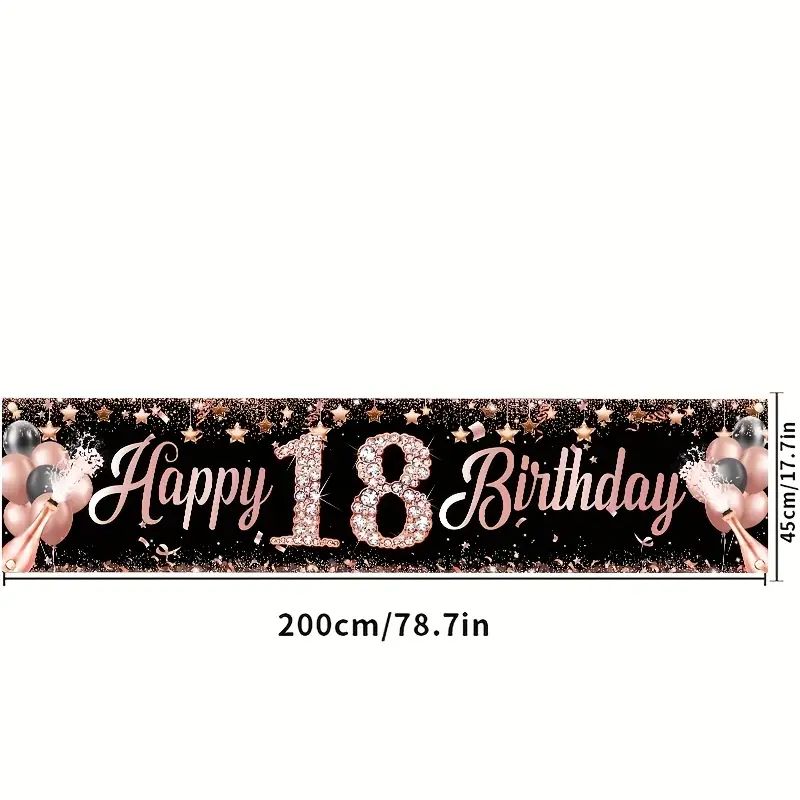18th Birthday Banner, Rose Gol - Party Banner Gold review and price
