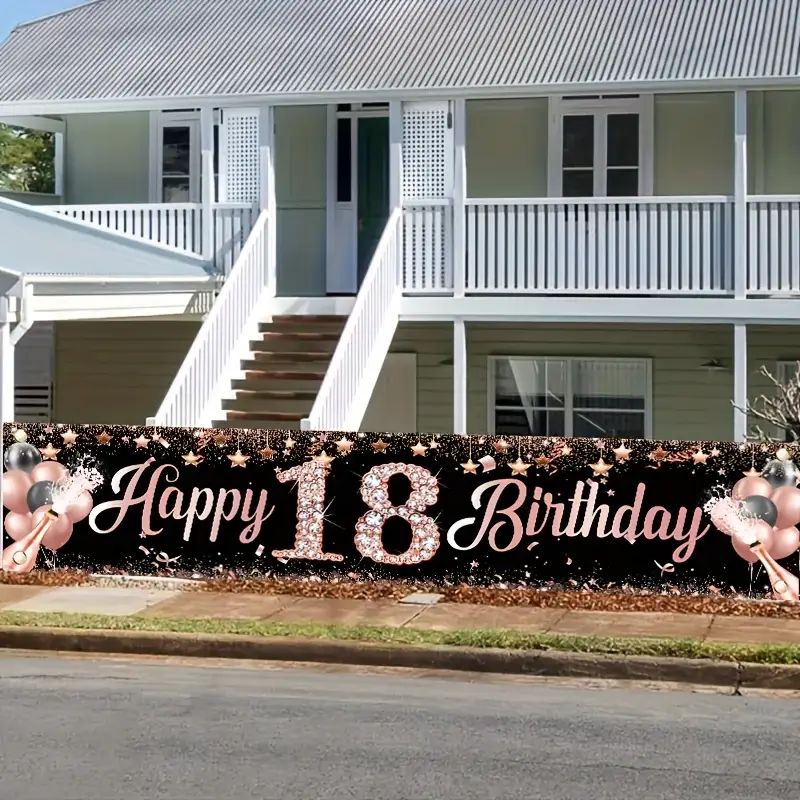 18th Birthday Banner, Rose Gol - Party Banner Gold review and price