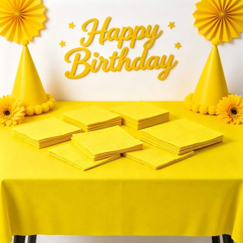 Yellow Tablecloth Napkin Set P - Table Cloth Disposable review and price
