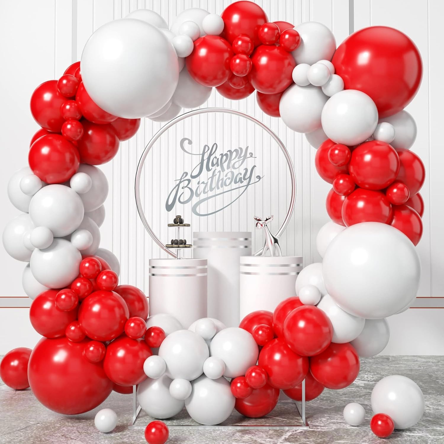 100Pcs Red and White Balloon G - Balloon Arch Kit review and price