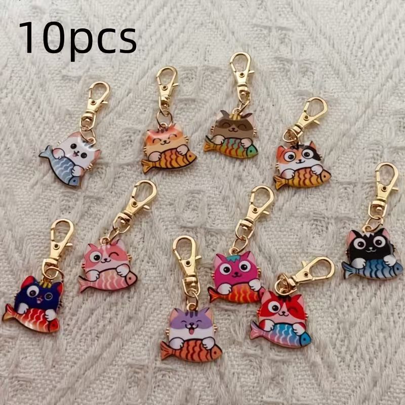 10pcs alloy printed cat keycha - Party Favor Bag review and price