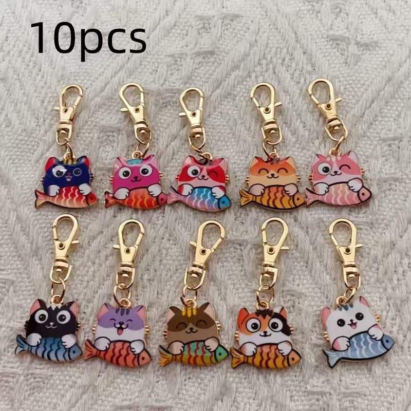 10pcs alloy printed cat keycha - Party Favor Bag review and price