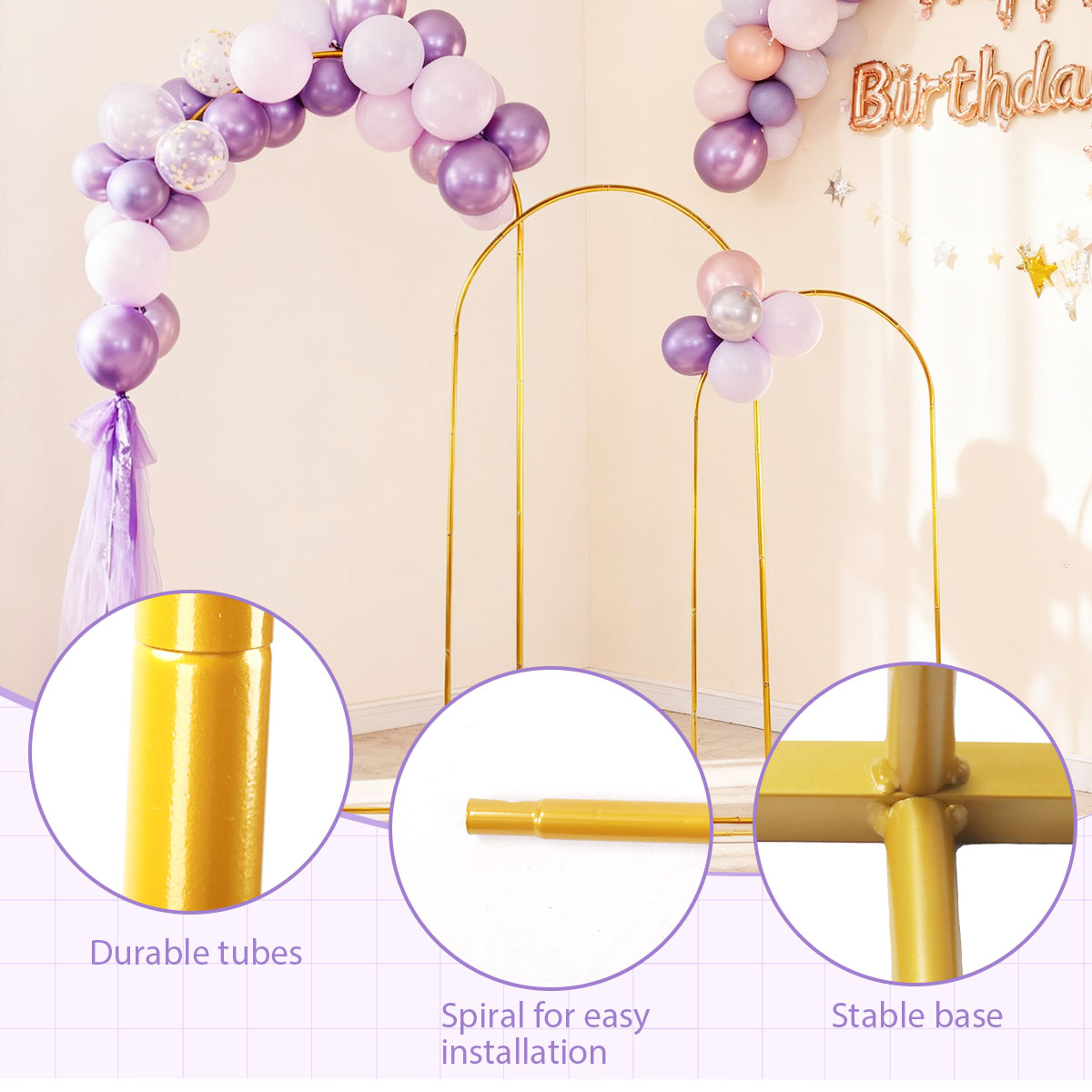 3Pack Golden Metal Arch Kits,  - Balloon Arch Kit review and price